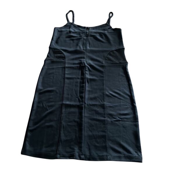 Basic House Black Knit Dress Juniors Size Small Sheer Dot Insets Cutouts Mini - Picture 6 of 11